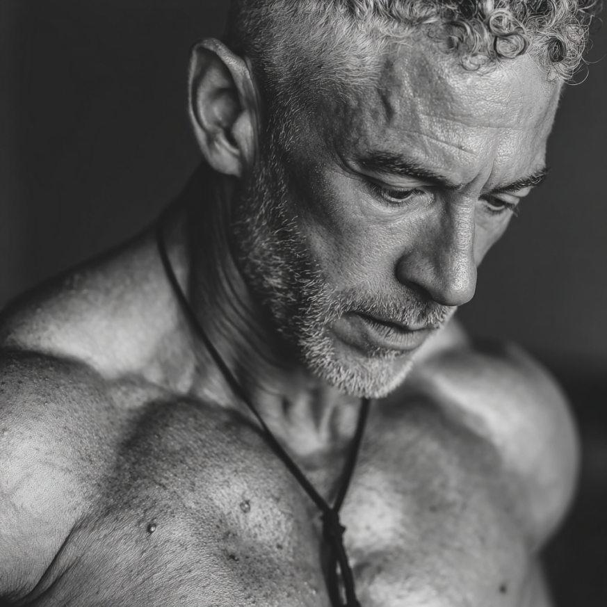 Тренер допомагає літній людині виконувати вправи